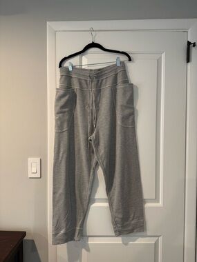 Free People Thermal Knit Joggers in Heather Gray